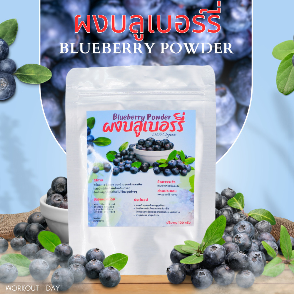 ผงบลูเบอร์รี่ ขนาด100กรัม Blueberry Powder