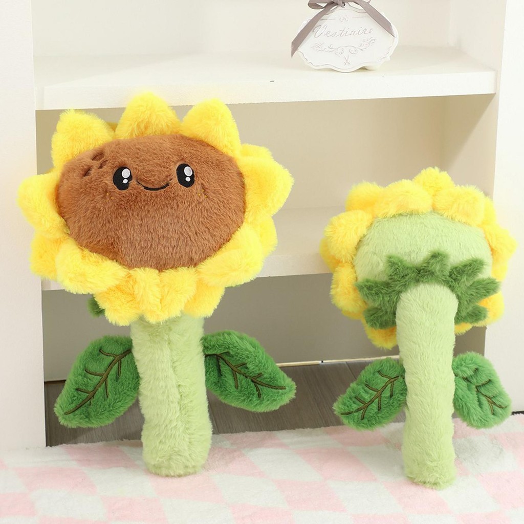 Sunflower Plush Sunflower ตุ๊กตาการ์ตูนตุ๊กตาน่ารักความงามนุ่มยัดไส้ดอกไม้ของเล่นสําหรับอีสเตอร์วันวาเลนไทน์ fadzath
