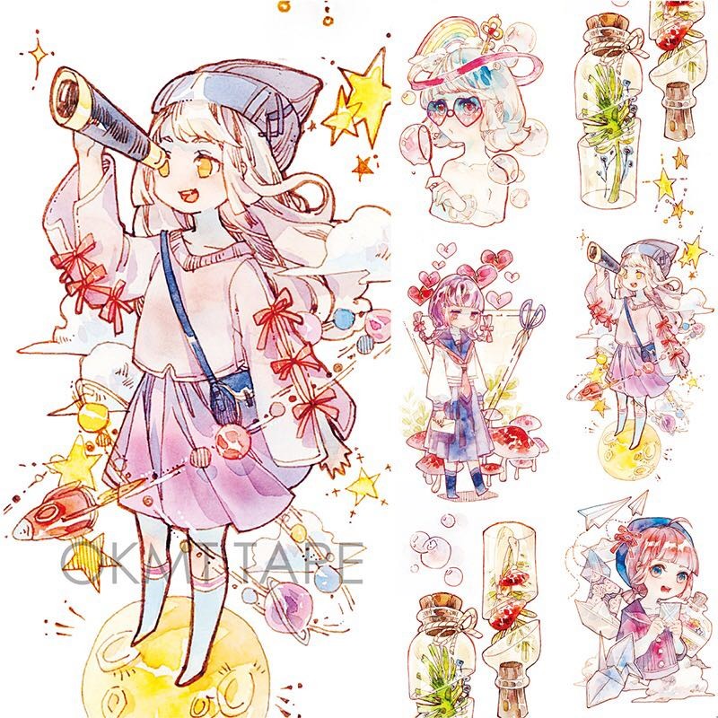 [สหาย] okmt New Seven Days Gold Pink Blue Yellow Pisan Washi Tape Handbook diy Sticker Recycle Packi