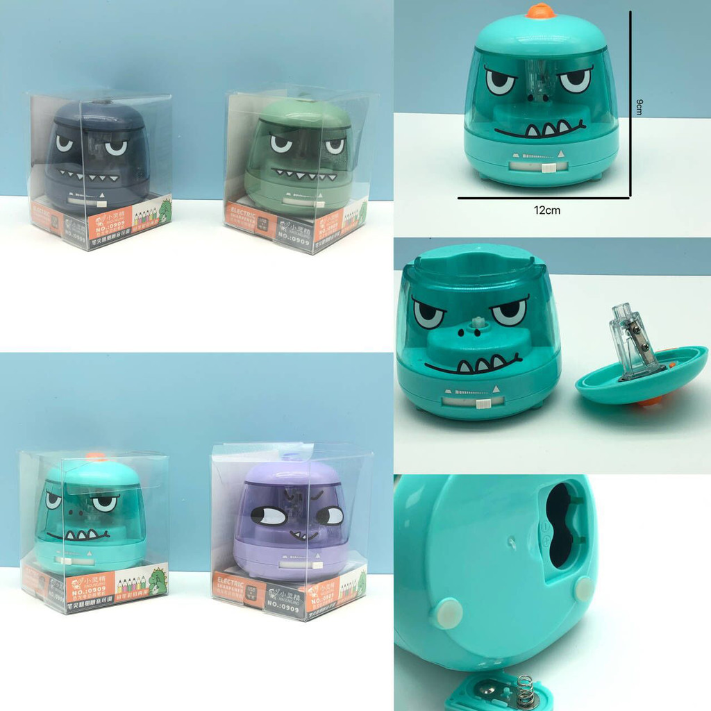 กบเหลาดินสอไดโนเสาร์ อัตโนมัติ เครื่องเหลาดินสอไฟฟ้า น่ารัก ใช้ถ่านหรือสายUSB สำหรับนักเรียนเครื่องเขียน พร้อมส่งในไทย - รูปที่ 6