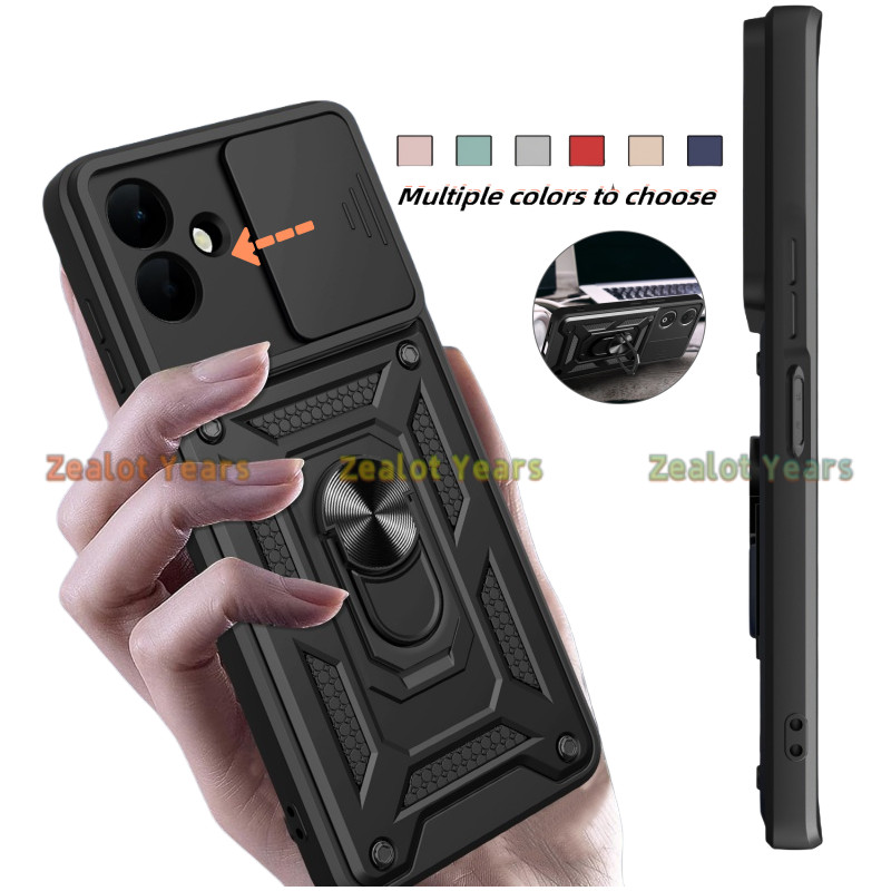 สําหรับ Samsung Galaxy A07 A06 A05 A04 A08 A09 4G 5G เลนส์กล้องสไลด์ปกหลังกันกระแทกเคสโทรศัพท์กันชนเ