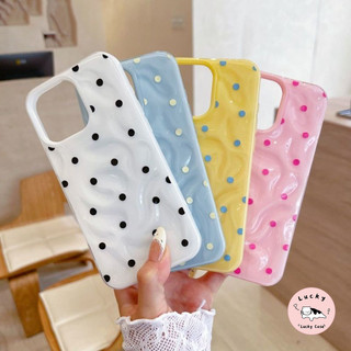 เคสไอโฟน 11 ง่าย ๆ น่ารักลูกอมสีจุดคลื่นลูกริ้ว สำหรับ IPhone 7Plus 16 11 15 Pro Max 12 13 14 Pro Max 14 15 7 8 16 Plus