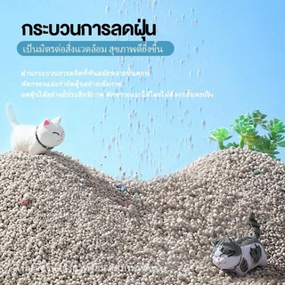 ทรายแมวผสมเบนโทไนต์ 2 กก. ดูดซับชื้นและกลิ่นเหม็นหมดจด