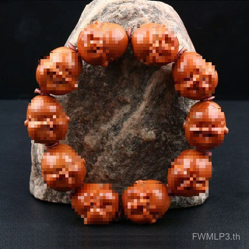 Su Gong Shifen หินมะกอก 100 สหรัฐอเมริกา Happy Man สร้อยข้อมือทําด้วยมือบริสุทธิ์เมล็ดขนาดใหญ่แกนเหล