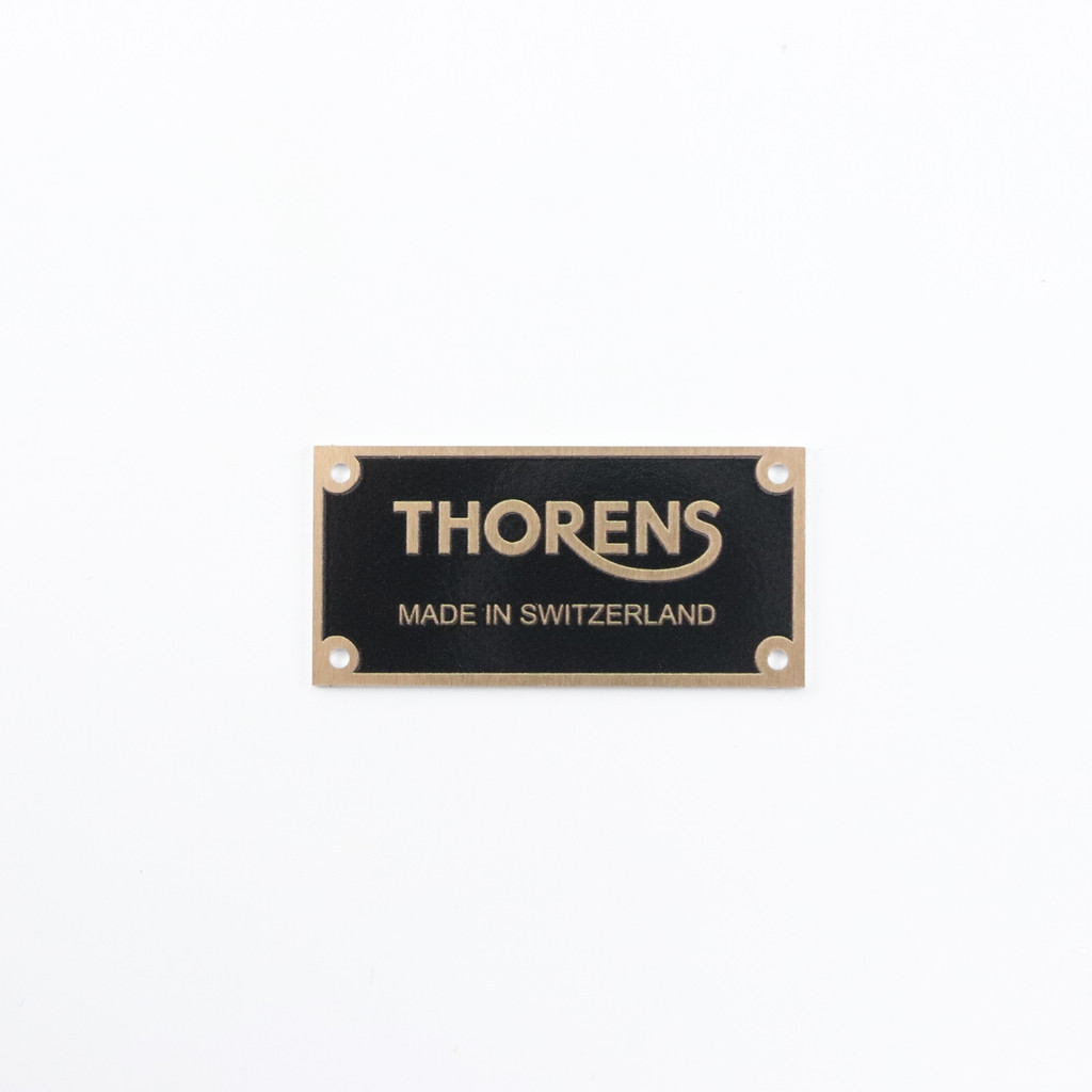 THORNS Made in Switzerland Turntable Name Plate 50.8mm(2")X25mm(0.98") GOLD