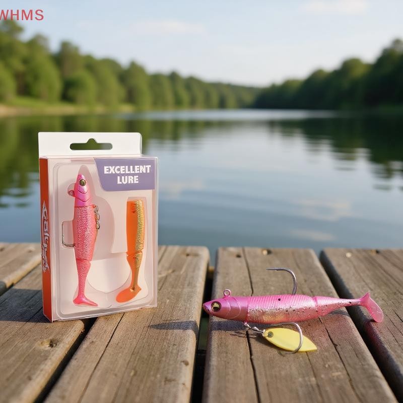 Glow-in-the-dark T-tail lead soft bait set 9.5cm 20g เหยื่อตกปลาทะเลที่มีความแวววาวและปลั๊กเดียว