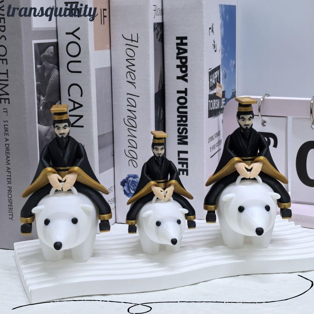 TRANSQUILLITY จักรพรรดิโบราณขี่รูปหมีขั้วโลก, ตลก PLA Qin Shi Huang ขี่เครื่องประดับหมี,งานศิลปะ Qin