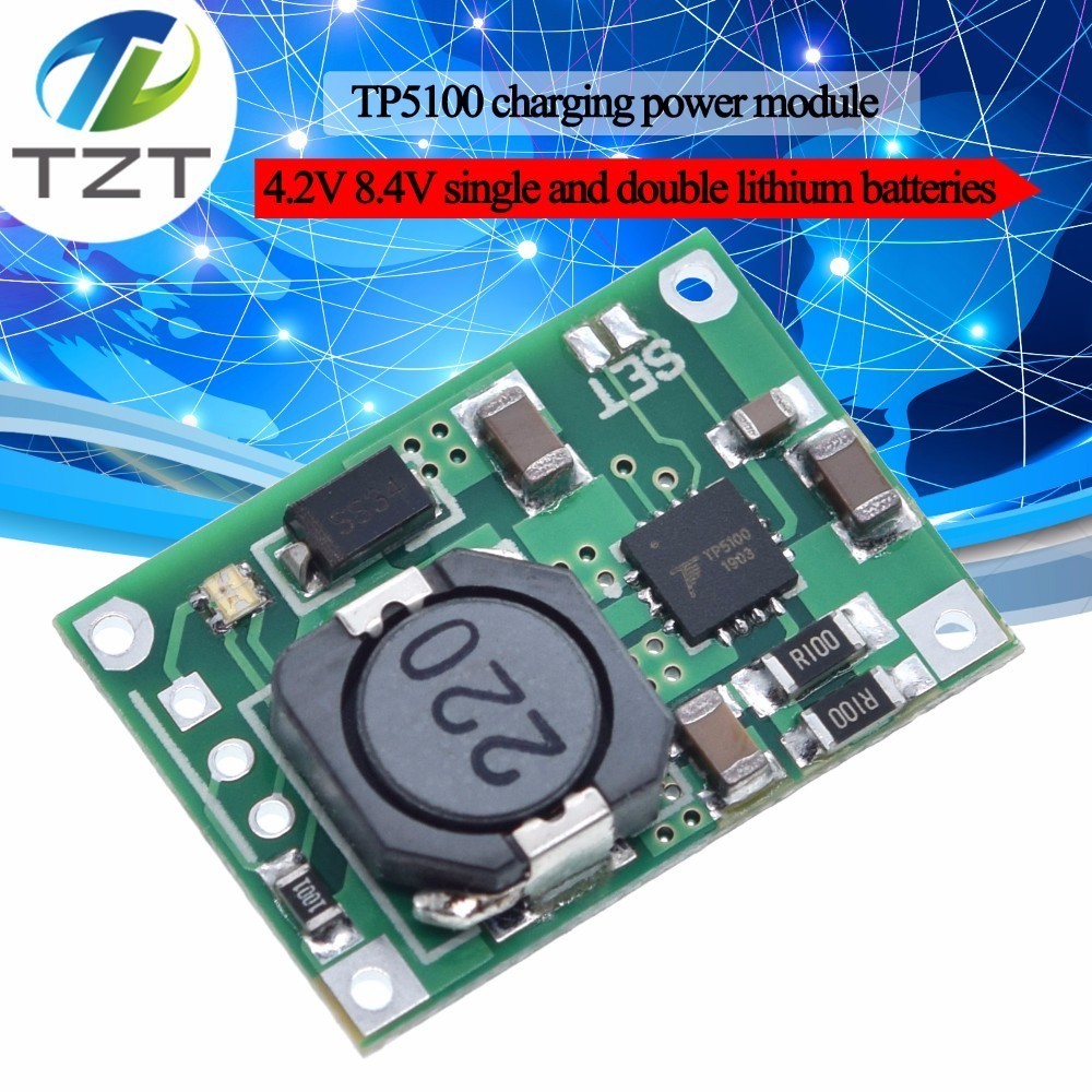 TP5100 การจัดการการชาร์จแบตเตอรี่ลิเธียมเดี่ยวคู่ที่รองรับ 2A แผ่นลิเธียมแบบชาร์จไฟได้ 18650 TP5100 