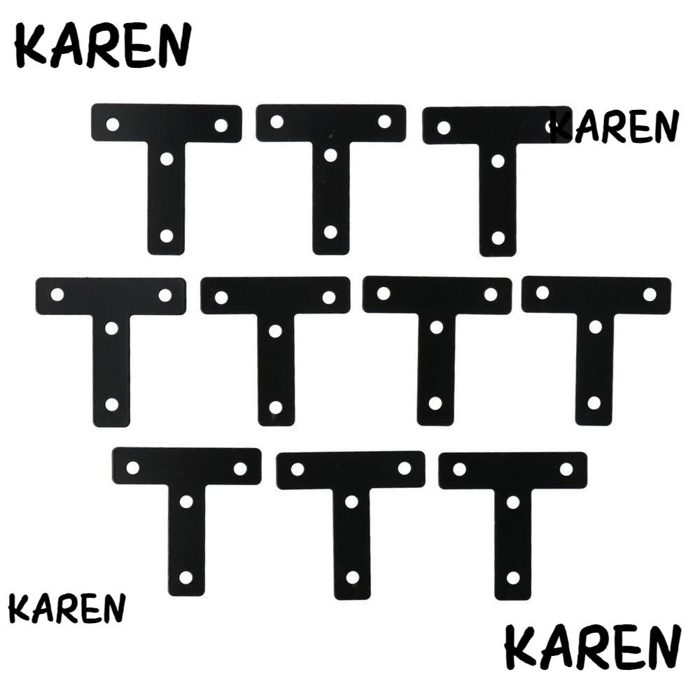 KARENGOODS 10PCS T Shape Corner Braces, T T T T T Ulead 60 มม./2.36in T T T T T T T Ulead สีดําวงเล็