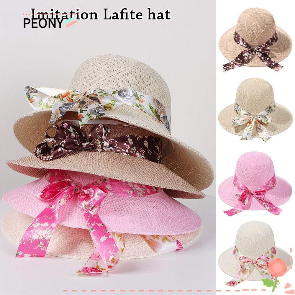 PEONYPAVILION หมวกปีกกว้างแบบ casual สำหรับท่องเที่ยว ให้ความคุ้มครองจากแสงแดดน่าสวมใส่