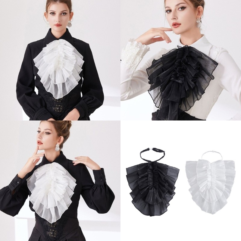 Sky 2PCS Faux COLLAR ปรับปิดตกแต่งคออุปกรณ์เสริมผ้าม่านออกแบบ Neckpiece สําหรับทุกวันและเย็น Pa