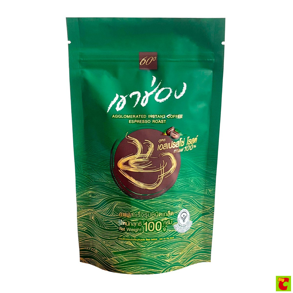 เขาช่อง กาแฟสำเร็จรูปผสมชนิดเกล็ด สูตรเอสเปรสโซ่ โรสต์ 100 ก.