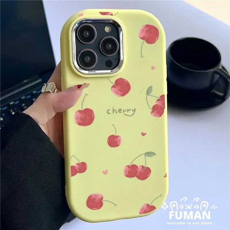 น่ารัก Graffiti Cherry รูปแบบเคสโทรศัพท์สําหรับ Realme GT7 Pro GT6 GT3 Neo 6 SE 5 2T V50 V23 V20 V13