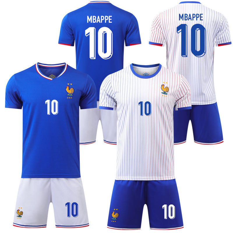ชุดเสื้อฟุตบอล Mbappe เบอร์ 10 สำหรับทีมชาติฝรั่งเศส