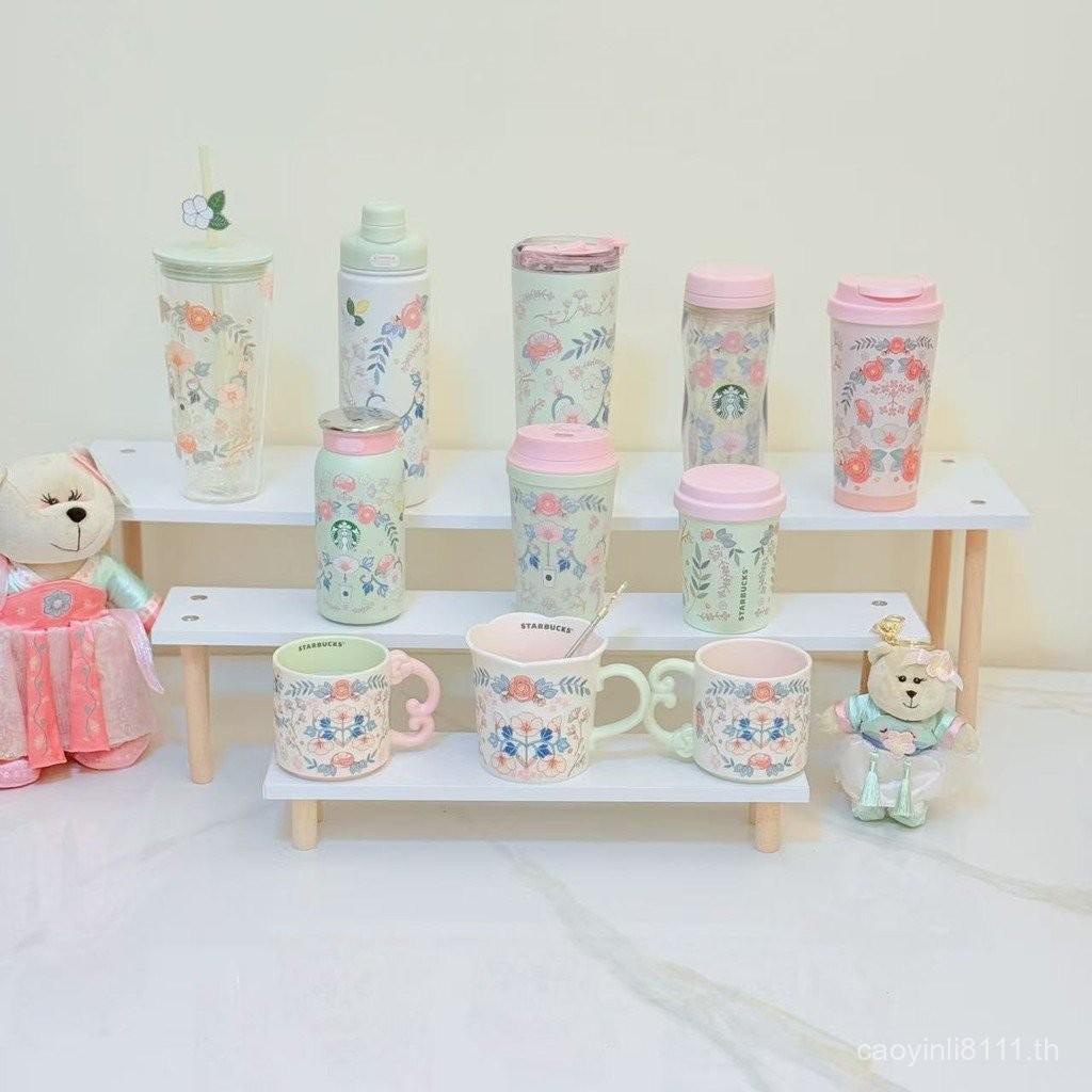 Starbucks Cup Spring Flower Country Style Small Fresh High-value Stainless Steel Insulation Mark Str