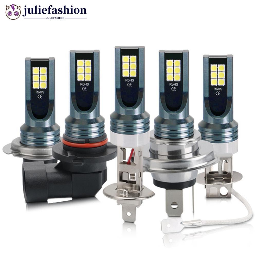JULIEFASHION 12V 6000K รถ LED ไฟหน้าหมอกหลอดไฟ H4 H7 H11 H8 H9 H1 H3 LED 9005 9006 Hb3 Hb4 อัตโนมัติ