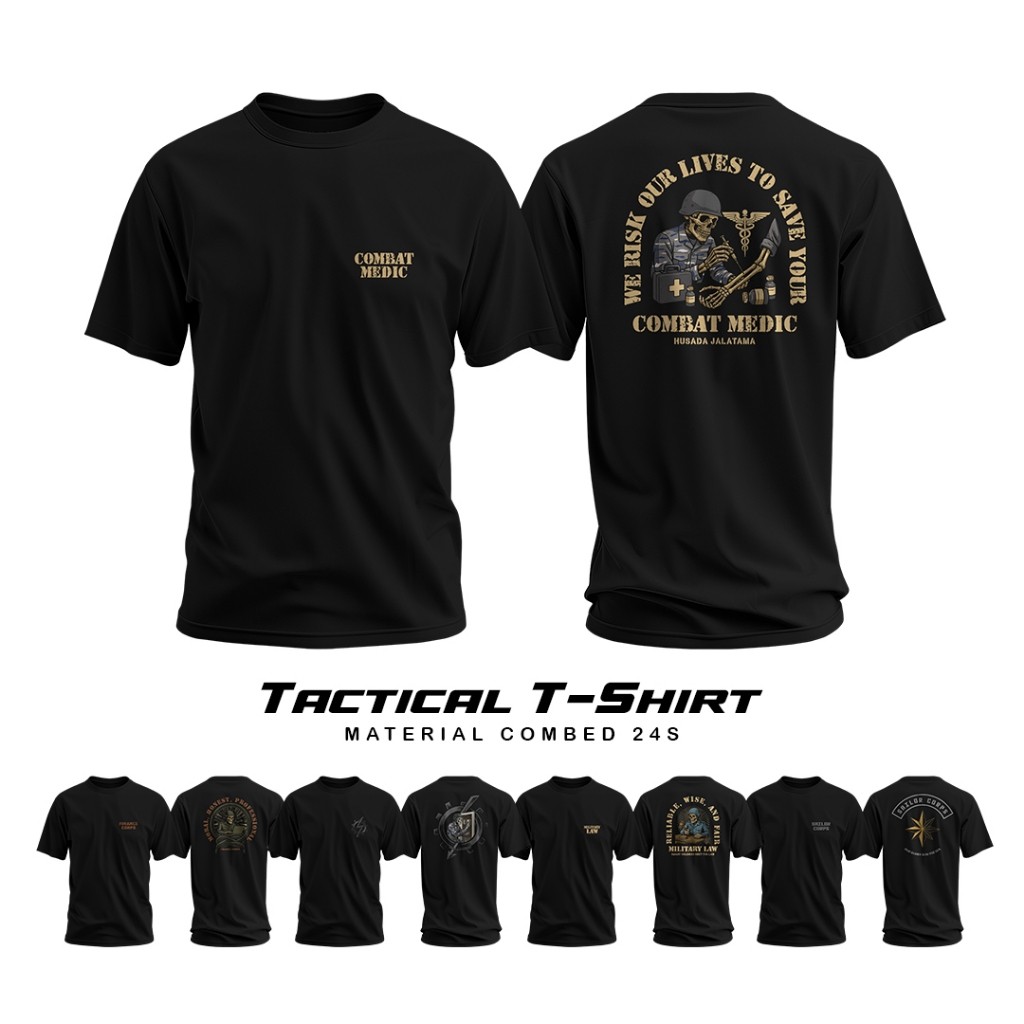 เสื้อยืด Combat Medic ผ้าฝ้าย 100%, Unisex เหมาะสำหรับคนชอบธีมทหารและแพทย์, มีไซต์จาก S ถึง 5XL