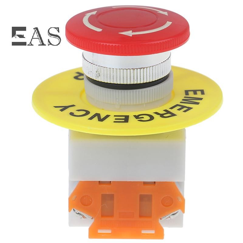 [EA] Mushroom Cap 1NO 1NC DPST สวิตช์ปุ่มกดหยุดฉุกเฉิน AC 660V 10A Switch TH