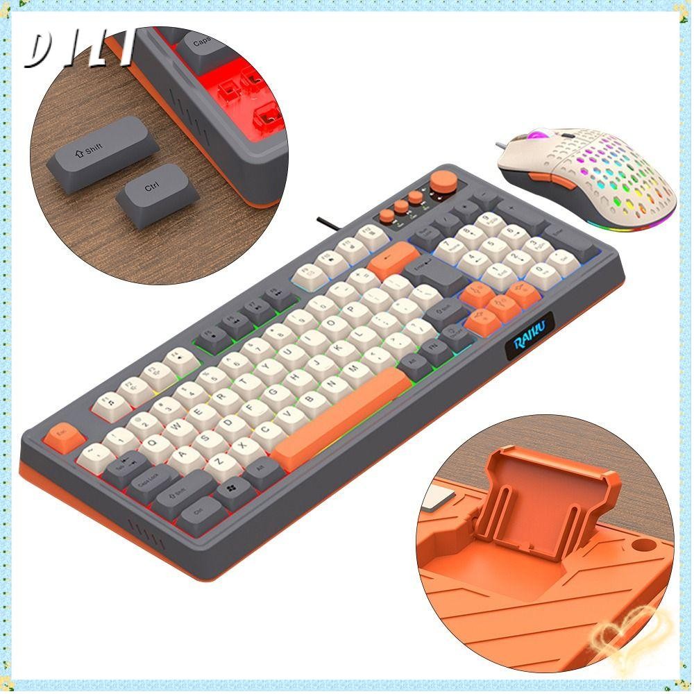 คีย์บอร์ด DILI RAID T98, เมาส์คีย์บอร์ดแสงแบ็คไลท์, การเชื่อมต่อ USB สีรุ้ง 98 เค้าโครงกุญแจเกมคีย์บ