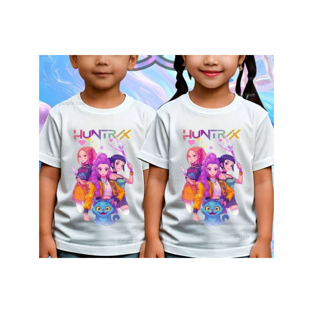 Saja Boys Kpop Demon Hunters 2D พิมพ์ลําลองแขนสั้นเสื้อยืดเด็ก