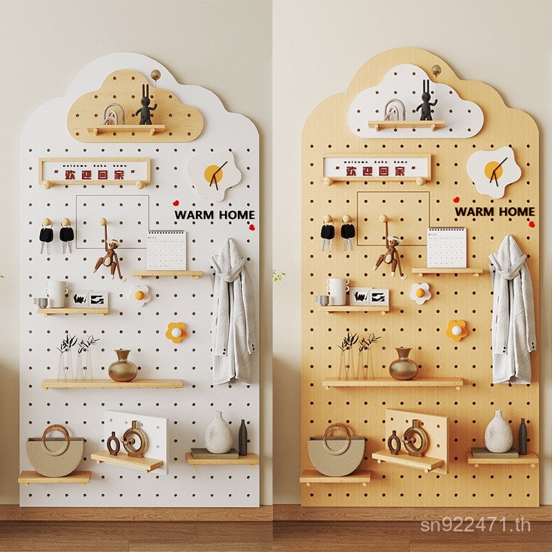 ทางเข้ากล่องเมตรทางเข้าชั้นวางเสื้อที่กําหนดเองทําการจัดเก็บไม้เนื้อแข็งแขวนการปิดกั้นเมฆร้อนชั้นวาง