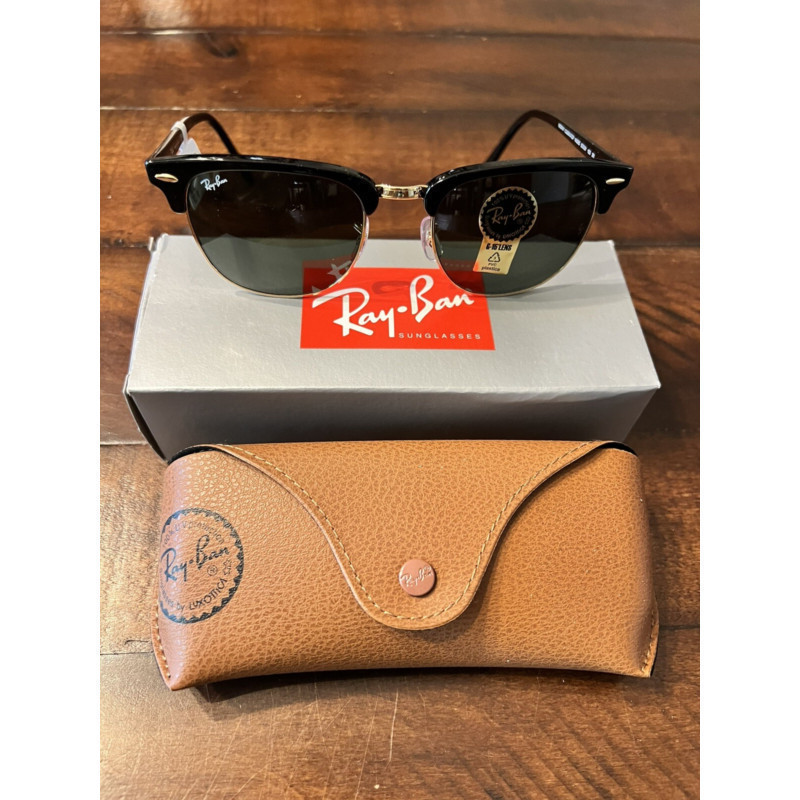 Marlboro CLUBMASTER ขอบทองพื้นหลังสีดํา พร้อมเลนส์ G-15 RB3016 W0365