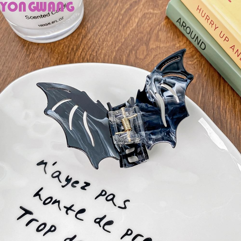 YONGWANG66HR ค้างคาวอะคริลิค Shark คลิป, Y2K กรดอะซิติกฮาโลวีนผม Claw, อุปกรณ์เสริมผม Illusory สี Pu