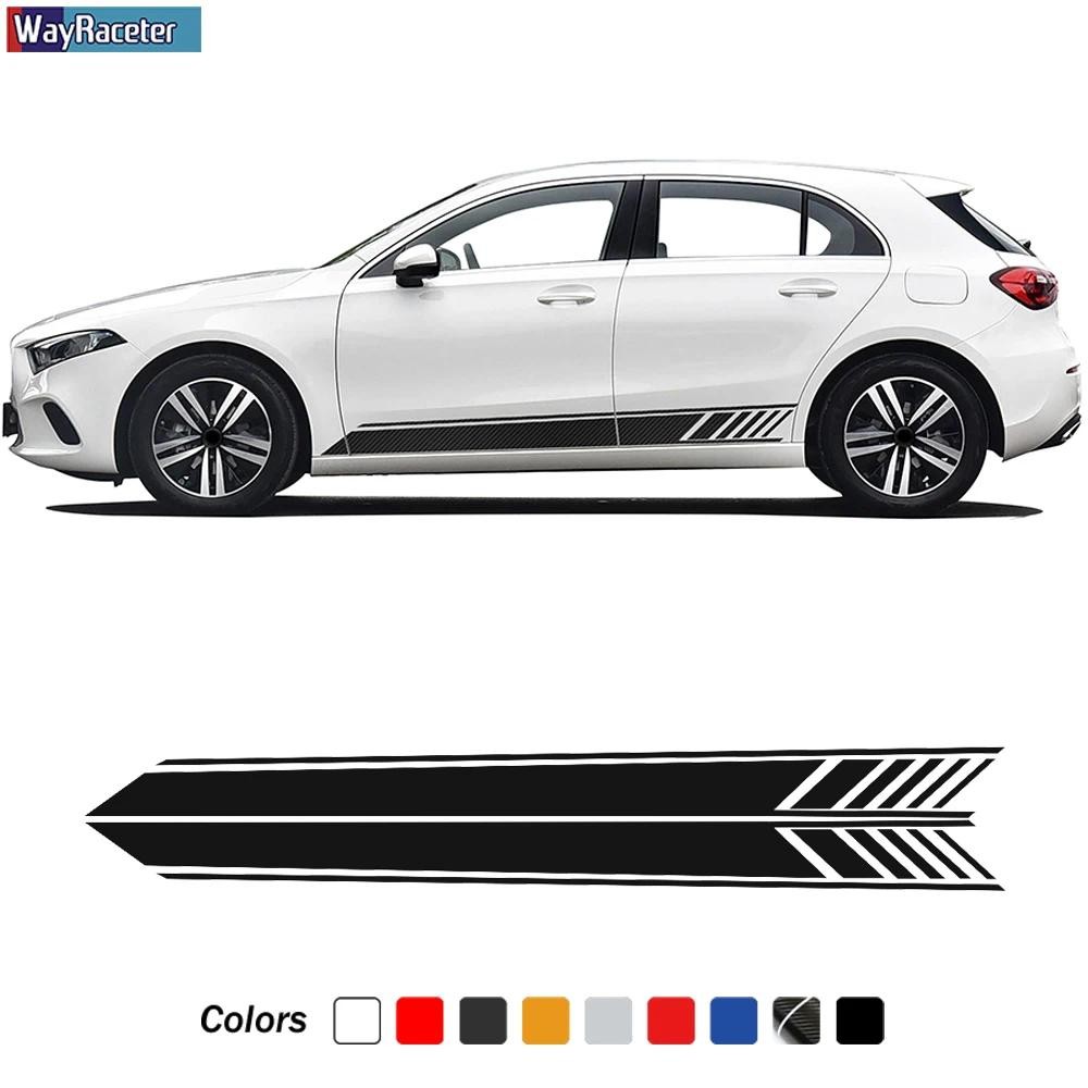 2 ชิ้นประตูด้านข้างลายกระโปรงสติกเกอร์ Edition AMG Line Decal สําหรับ Mercedes Benz A Class W177 Hat
