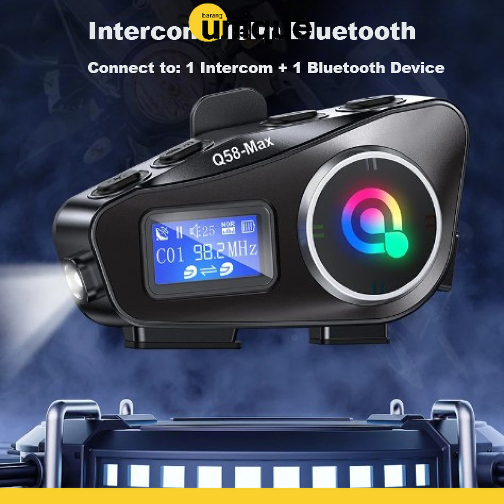 EG Intercom Helmet Bluetooth Headset 2 Riders อินโดนีเซีย 1000mAh - Q58-Max