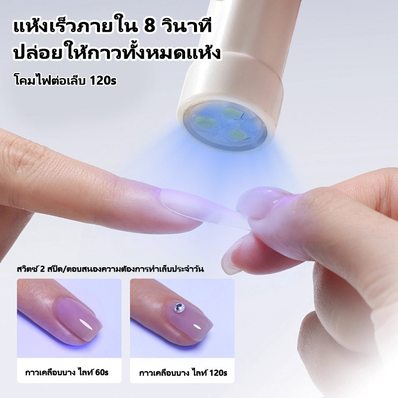 💅168home💅โคมไฟเพ้นท์เล็บ โคมไฟเพ้นท์เล็บแบบพกพาขนาดเล็ก โคมไฟอบเล็บขนาดเล็กแบบแห้งเร็ว โคมไฟอัลตราไวโอเลต