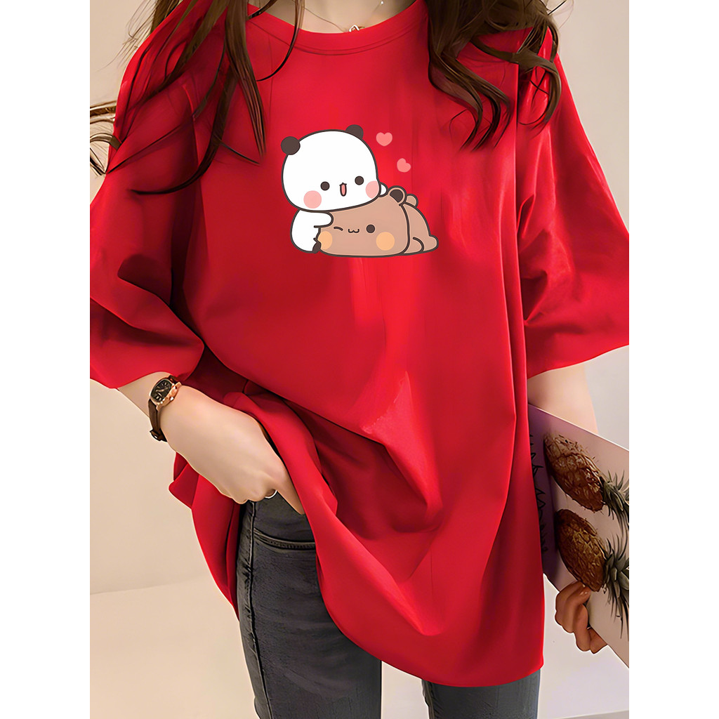 2Y909 1XL-5XL Tshirt เสื้อผ้าผู้หญิง T เสื้อ PLUS ขนาด Crop Top สุภาพสตรี PLUS-ขนาดการพิมพ์ผู้ชายและ