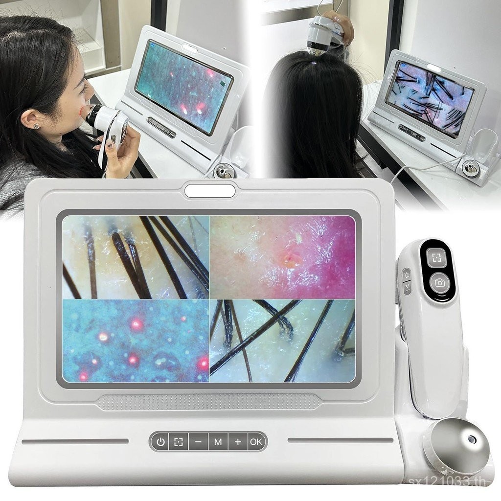 HD 37 ซม.Hairdressing Facial Skin Hair Beauty HD เครื่องทดสอบเครื่องตรวจจับเฉพาะหน้าจอหนังศีรษะ P3DV