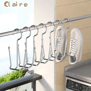 COD 1 ชิ้น สแตนเลส ไม้แขวนรองเท้า ที่ตากรองเท้า สินค้าพร้อมส่งในไทย Shoe drying rack Claire