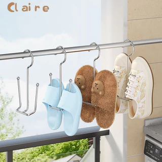 COD 1 ชิ้น สแตนเลส ไม้แขวนรองเท้า ที่ตากรองเท้า สินค้าพร้อมส่งในไทย Shoe drying rack Claire