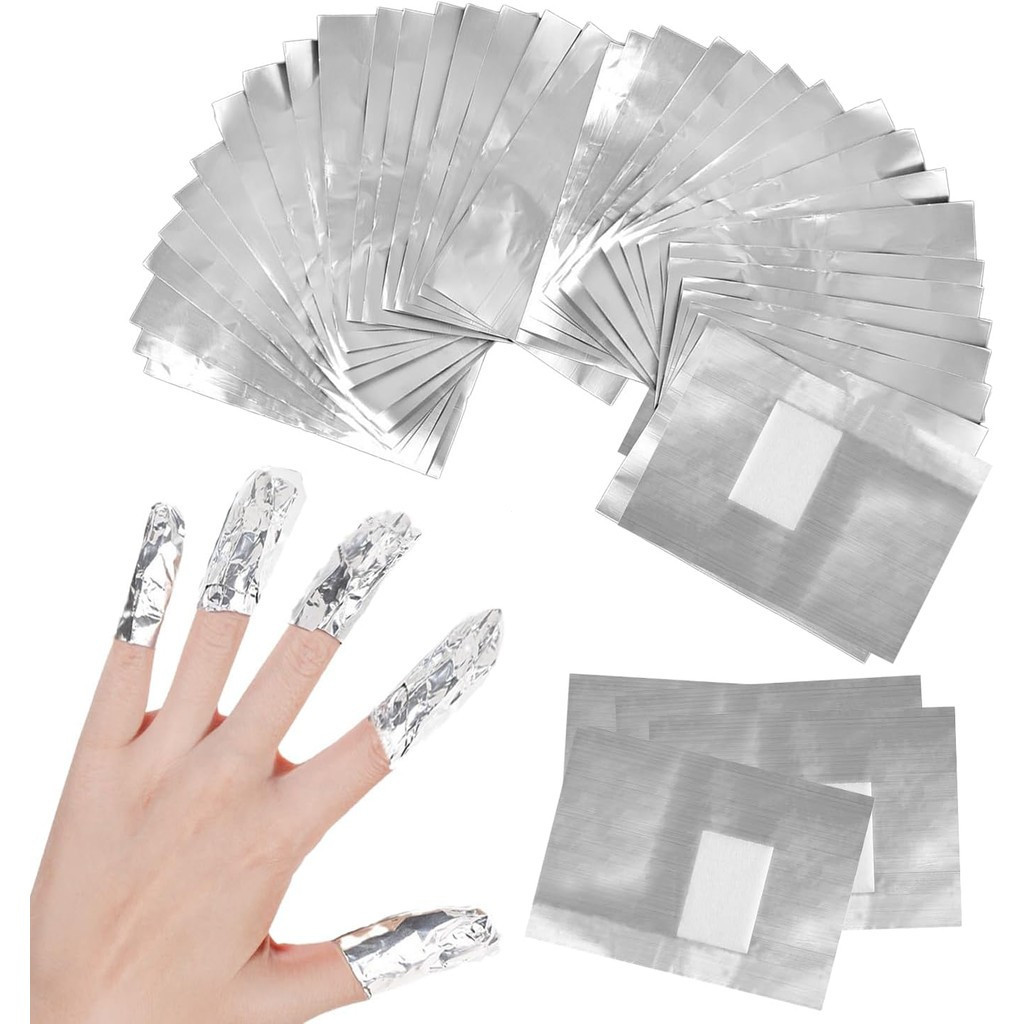 100pcs Foil Nail Wraps,Gel Nail Polish Remover foil Wraps Gel Remover Wraps Nail Foils for gel Nails