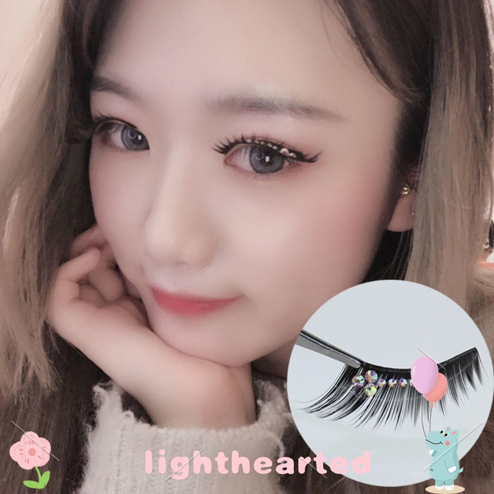 LIGHTHEARTED Diamond Manga Lashes Glitter Shiny Spiry Dramatic Volume fiber Eye Extension Cat Eye