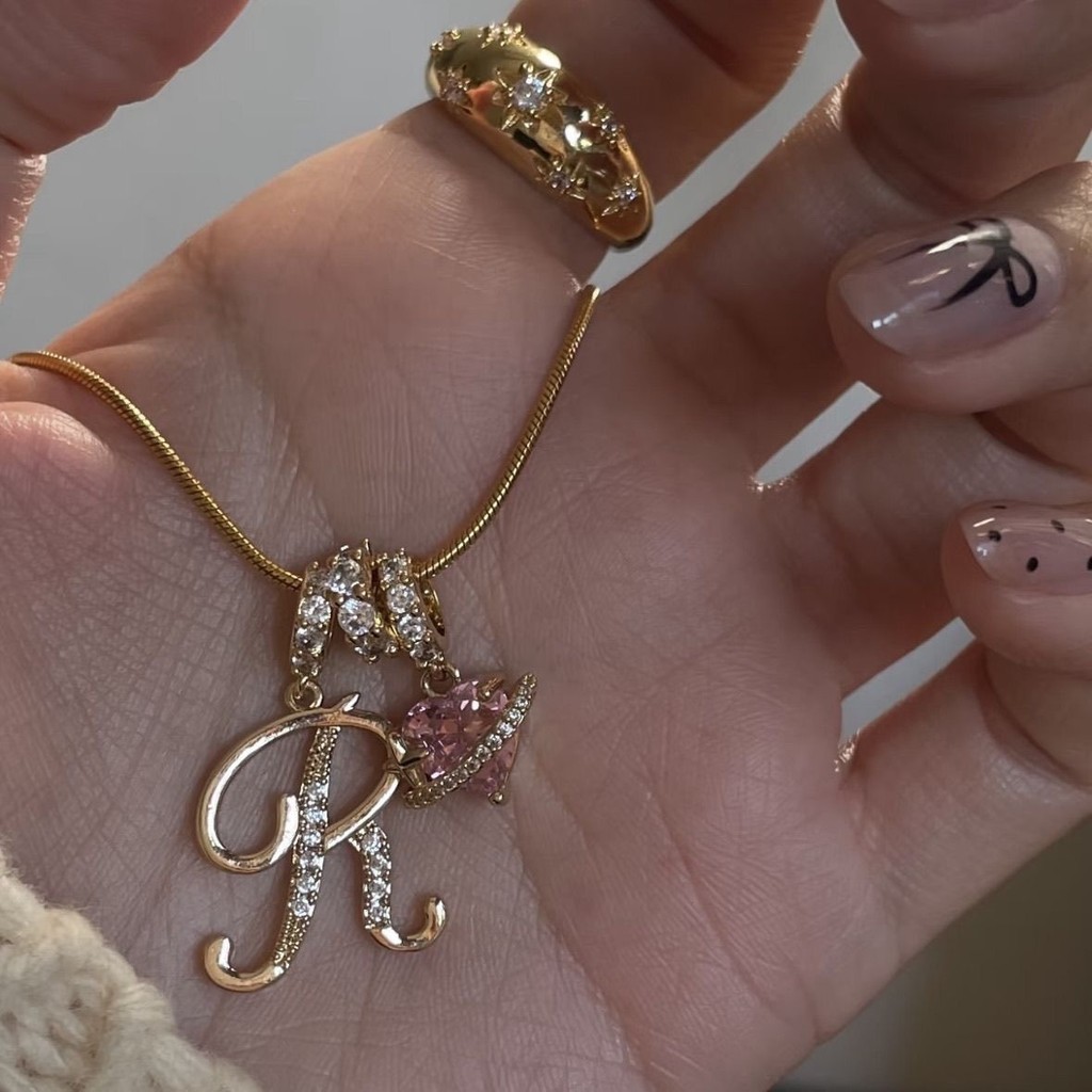 สร้อยคอตัวอักษร 26 ตัว สแตนเลส ชุบทองแท้ 22K พร้อมส่ง