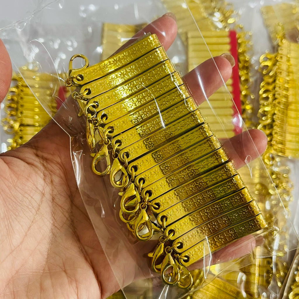 1 แพ็ค15 ชิ้นแหนบห้อยพระ สีทองก้ามปู แหนบห้อยพระสแตนเลสชุบทอง แหนบหลวงปู่ศิลา สินค้าขายดี