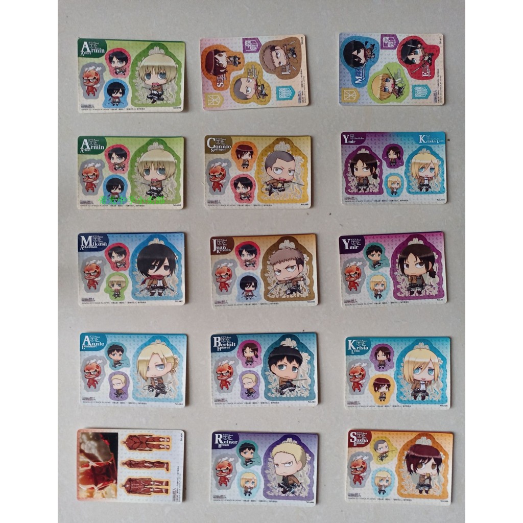 เวอร์ชั่นญี่ปุ่น พร้อมส่ง Attack on Titan Sticker Allen Mikasa Jean Bell Lena Arnimin Emir Heath