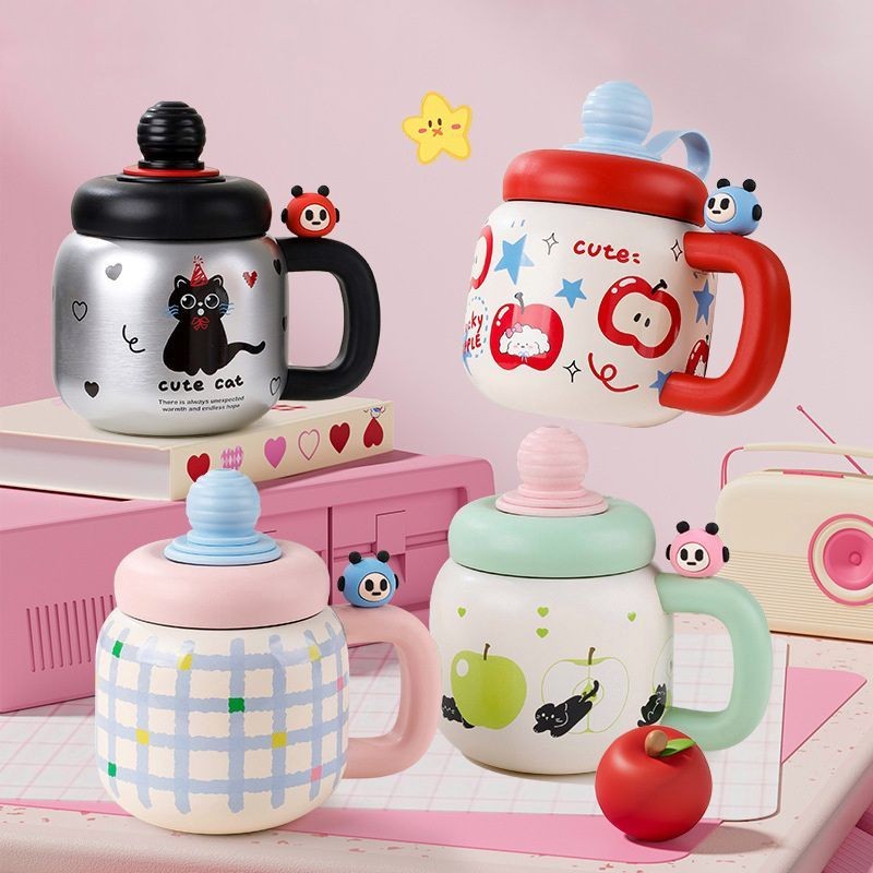 แก้วอ้วน 800ml Stainless SUS 316 / แก้วน้ําน่ารัก / แก้วมัคสํานักงาน [823]