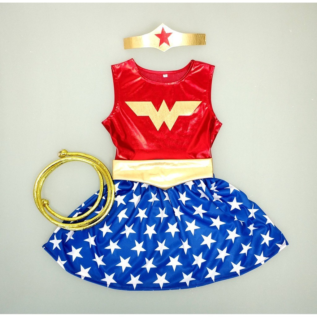 ชุดฮีโร่ ชุด Wonder Woman เด็ก Wonder Woman costume cosplay dress ชุดคอสเพลย์เด็ก ชุดแฟนตาซี คอสตูม Halloween ราคา ถูกที่สุด ดีลบีเคเค แกลเลอรีภาพที่ 3