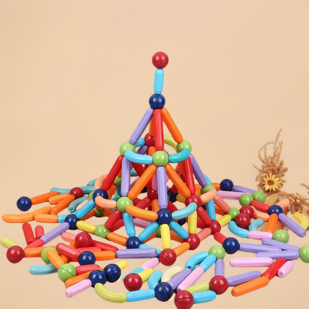 วาไรตี้ก้านแม่เหล็กจํานวนมากอาคารบล็อกการศึกษาแม่เหล็กที่แข็งแกร่งเด็กแม่เหล็กอาคารบล็อกแม่เหล็กประกอบของเล่นต้นการศึกษา