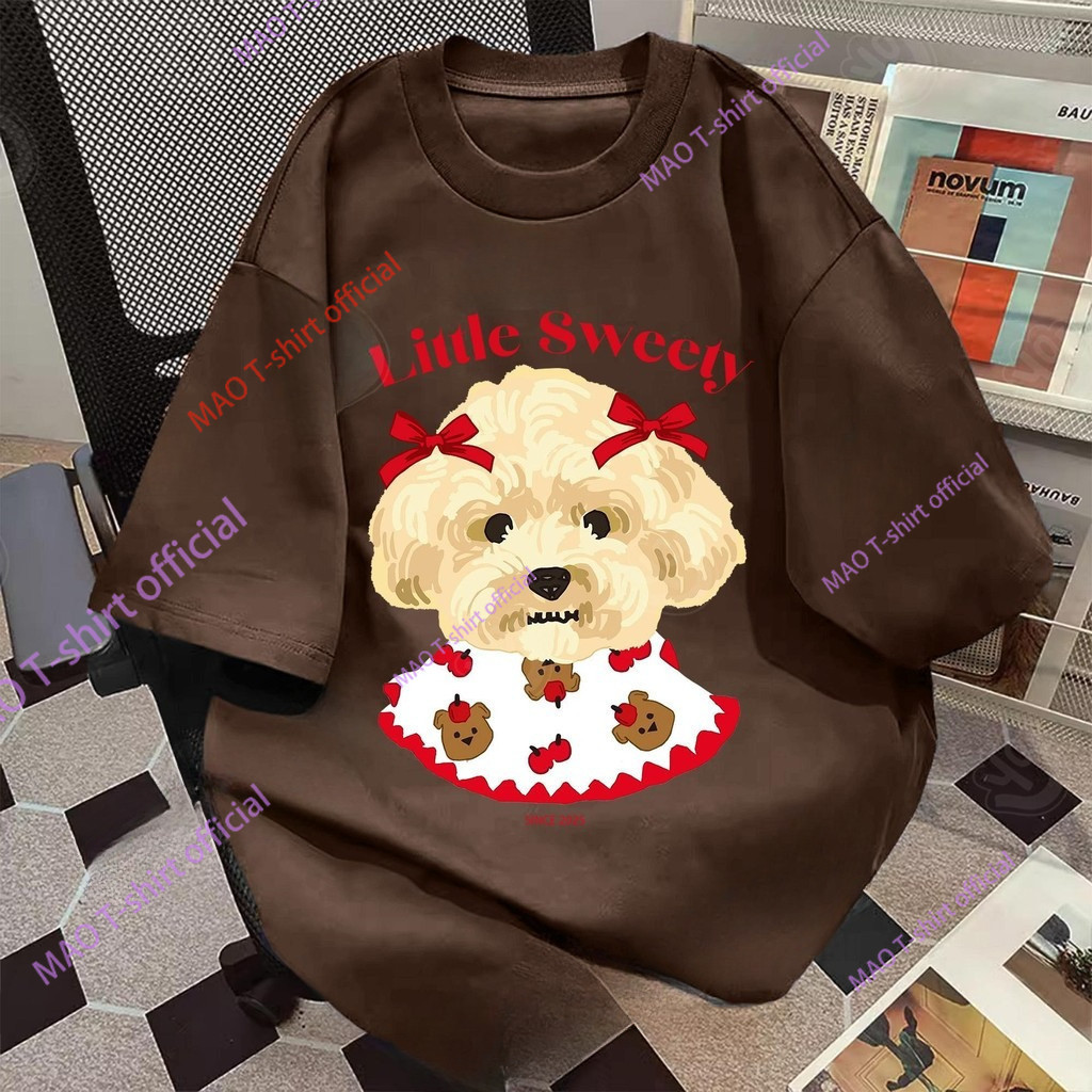 COD✅ (จัดส่งในกรุงเทพฯ)MAO Shop oversize เสื้อแฟชั่น เกาหลี สตรีท ใส่สบาย โคตรนุ่ม ผ้าคอตตอน100% ลาย “Little Sweety DOG”