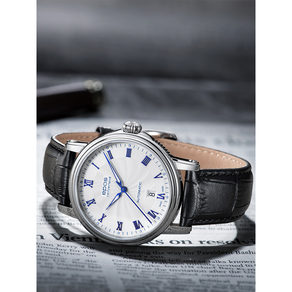 Swiss EPOS EPOS Classic Roman Holiday นาฬิกากลไกอัตโนมัติผู้ชายนําเข้านาฬิกาที่มีชื่อเสียงธุรกิจผลิต