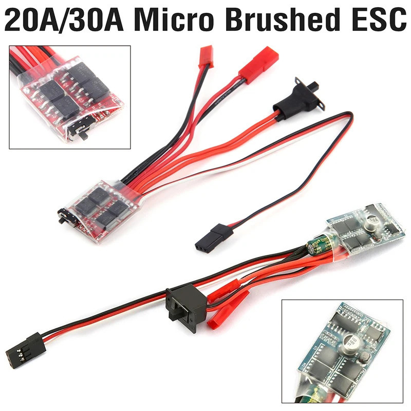 20A 30A แปรง ESC RC มอเตอร์ Micro ESC สําหรับ Mini 1/16 1/18 1/24 RC รถเรือถัง w/เบรค