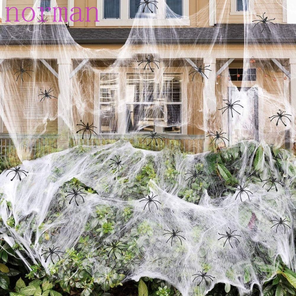 NORMAN Glow in The Dark Spider Web, 3/6/10 เมตรประดิษฐ์ Luminous Spider Web, สยองขวัญ Props นํากลับม
