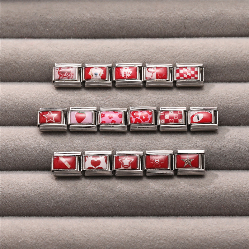 สร้อยข้อมือสแตนเลสสีแดงสไตล์อิตาลี ขนาด 9 มิลลิเมตร พอดีมือและสวมใส่ง่าย - รูปที่ 4