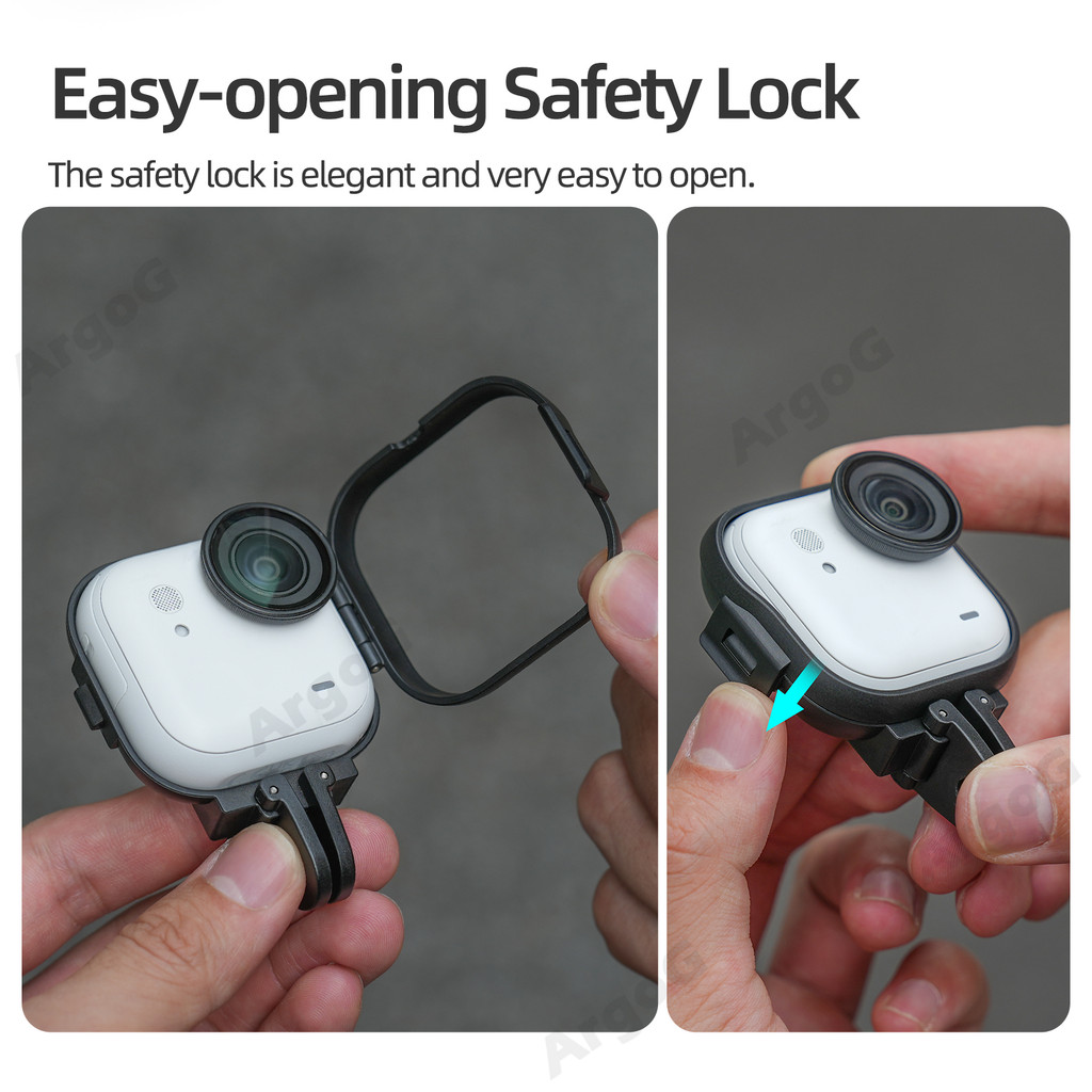 Sunnylife Action Mount Insta360 GO Ultra กรอบเฟรมกันกระแทก อะแดปเตอร์เมาท์ ปรับถ่ายแนวตั้ง/แนวนอน ขาตั้งพับได้ มีรูเกลียว 1/4 ในตัว ติดตั้งง่าย น้ำหนักเบา วัสดุแข็งแรง ป้องกันรอยขีดข่วน ปกป้องตัวกล้อง อุปกรณ์เสริม Insta360 GO Ultra - รูปที่ 4