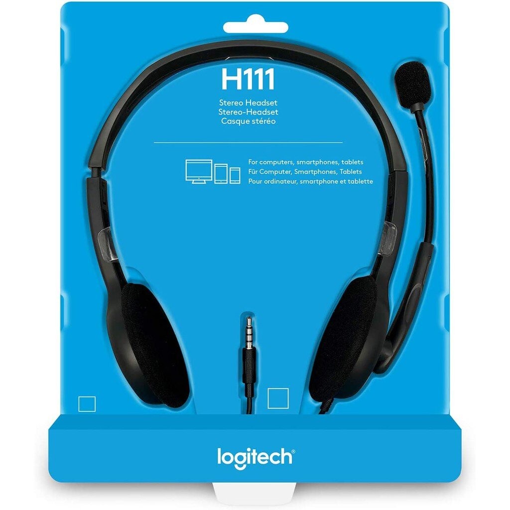LOGITECH H111 STEREO HEADSET หูฟังสเตอริโอพร้อมไมค์ ประกัน 2 ปี