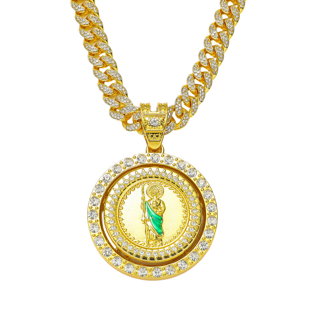 จี้และสร้อยคอ Jude St. Jude แบบฮิปฮอป ออกแบบเฉพาะเจาะจง